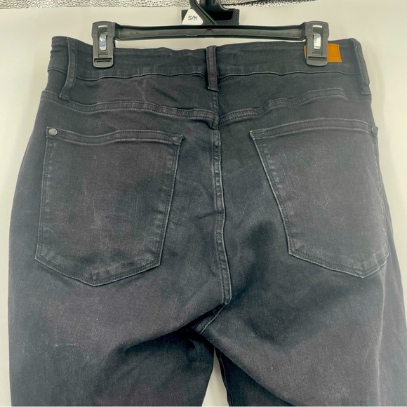 Judy Blue Black Beauty Slim Fit Jeans - Size 14W - Released Hem Rolled - Black - Picture 6 of 15